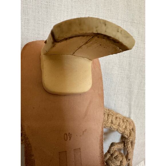 MIISTA Stephanie Coffee Milk Rope Sandal Heels Sz 40 - Picture 5 of 14